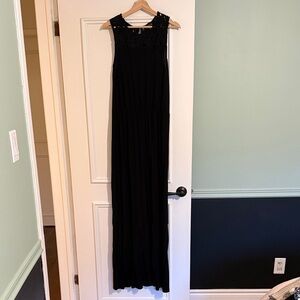 Long Tall Sally Black Lace Detail Maxi Dress